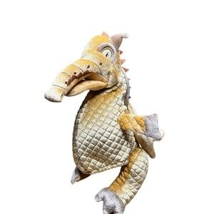 Wicked the Musical Gold Dragon 11" Plush Hand Puppet Time Clock Stuffed Animal